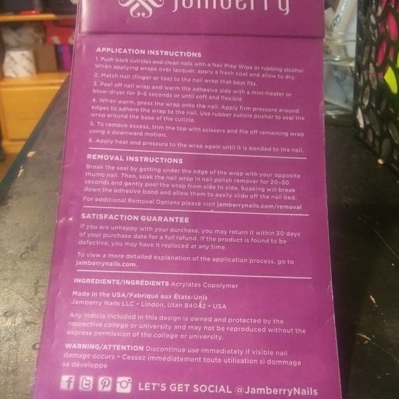 Jamberry Nails White Skulls on Black - Picture 3 of 3